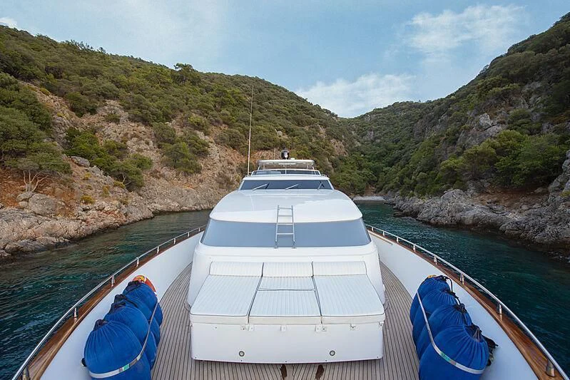 a boat on a river aboard LADY EMESA Yacht for Sale