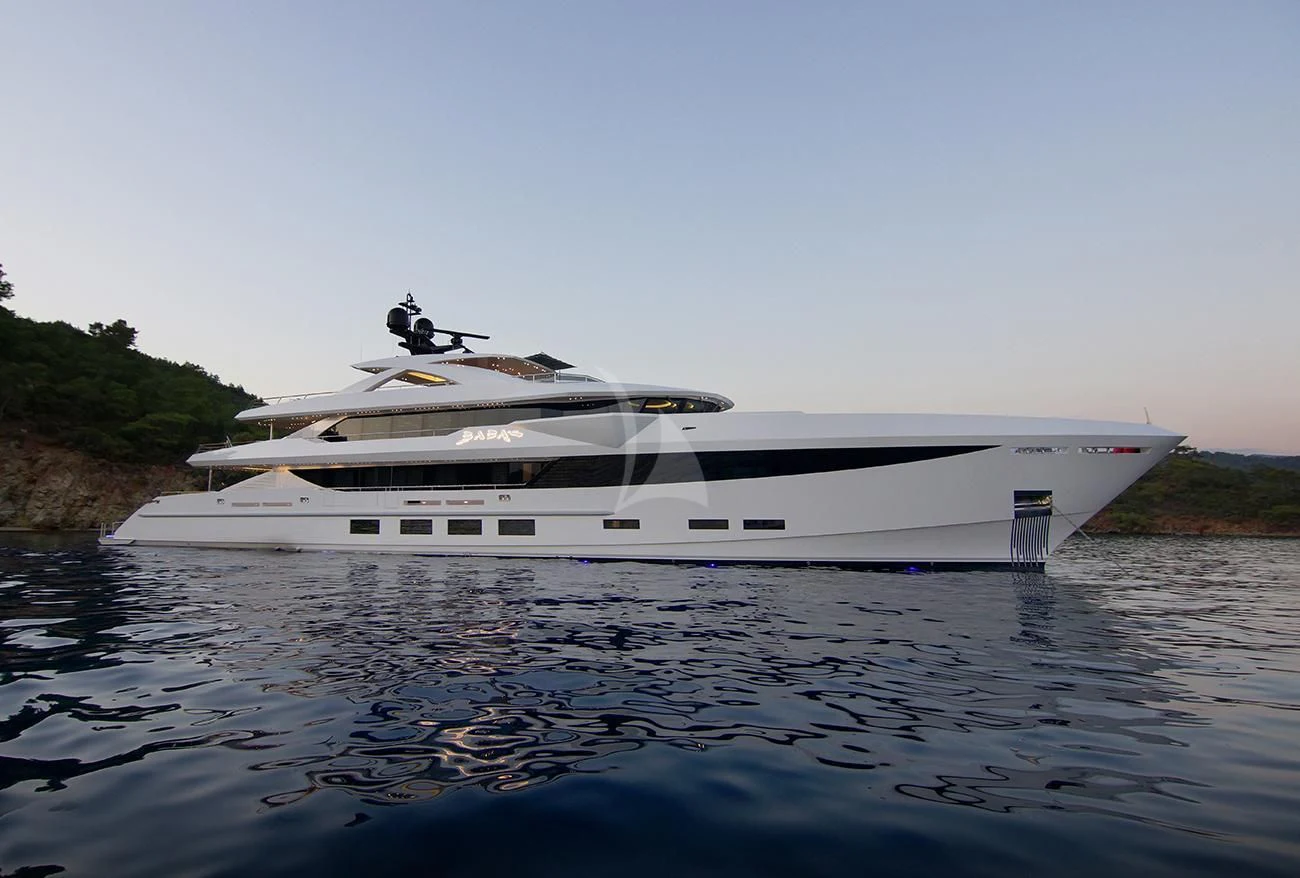 a boat on the water aboard BABA'S Yacht for Sale