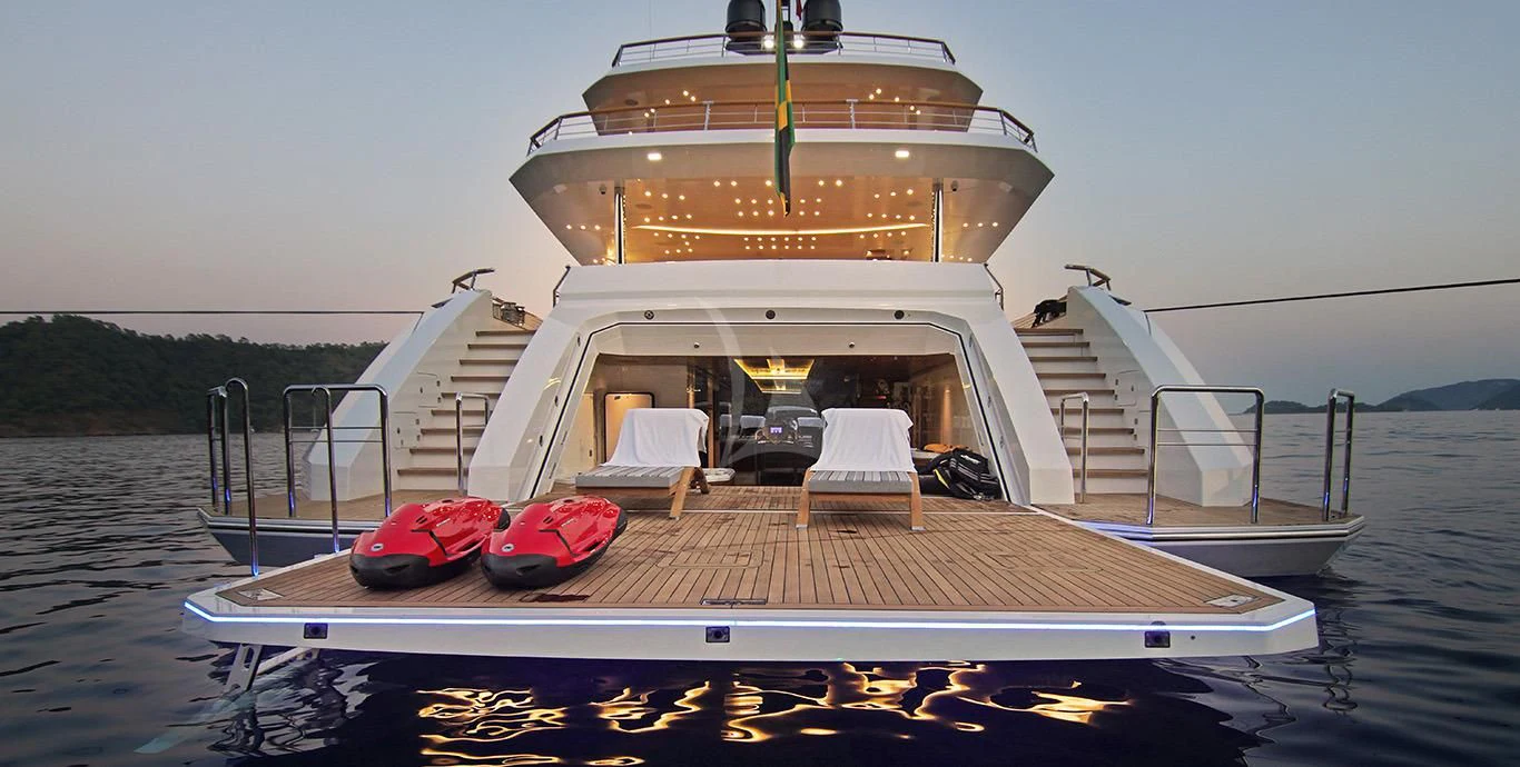 a boat on the water aboard BABA'S Yacht for Sale