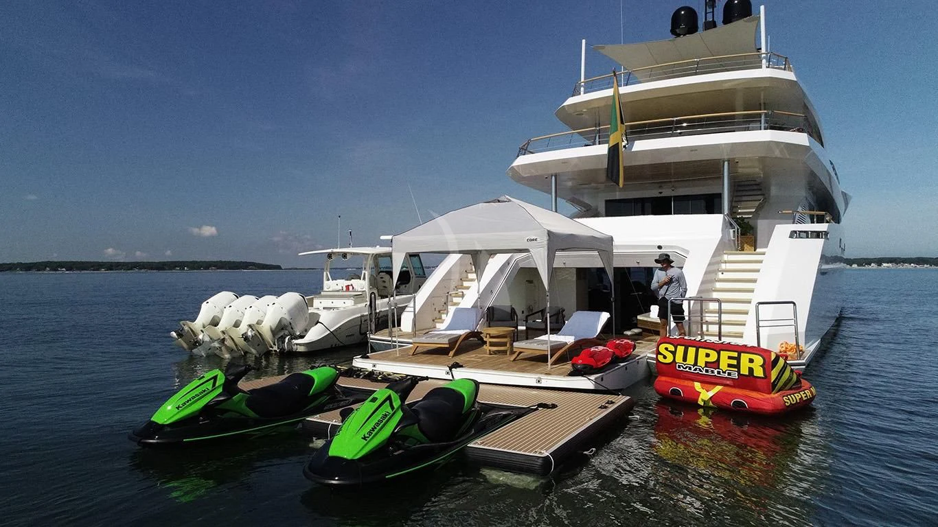 a boat on the water aboard BABA'S Yacht for Sale