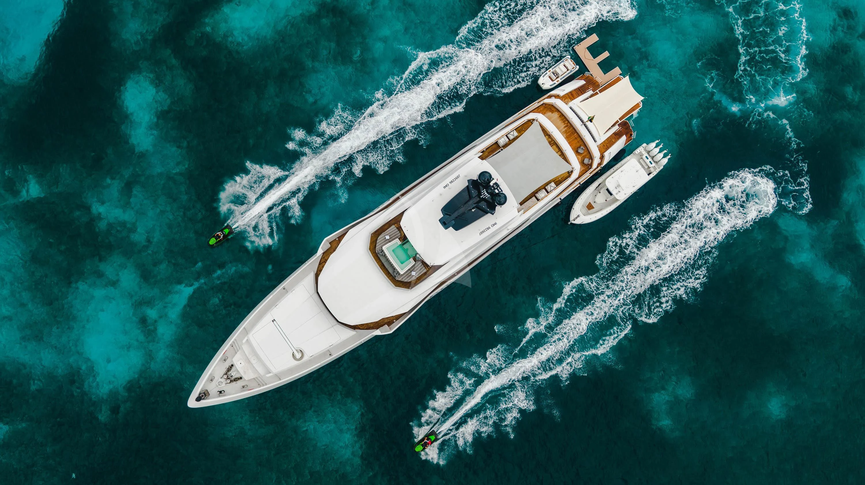 a space ship in space aboard BABA'S Yacht for Sale