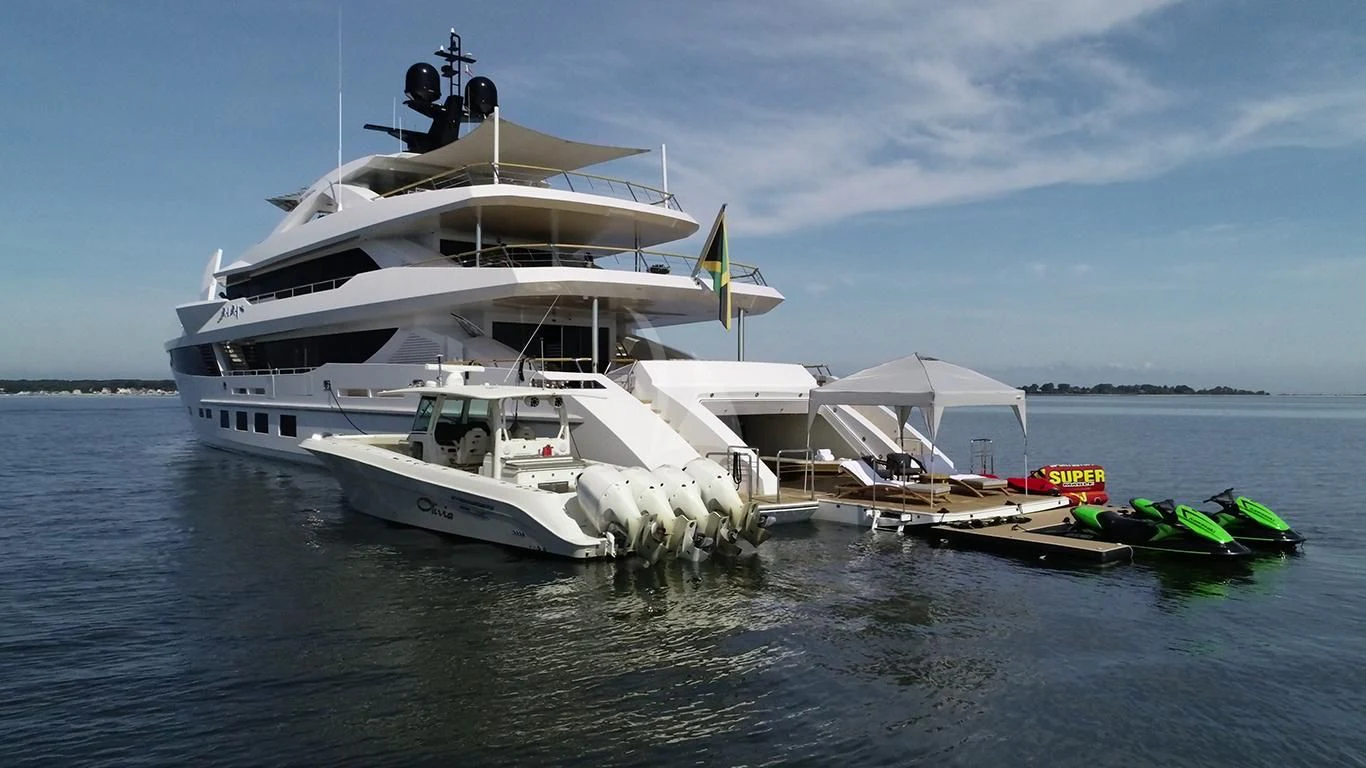 a boat on the water aboard BABA'S Yacht for Sale