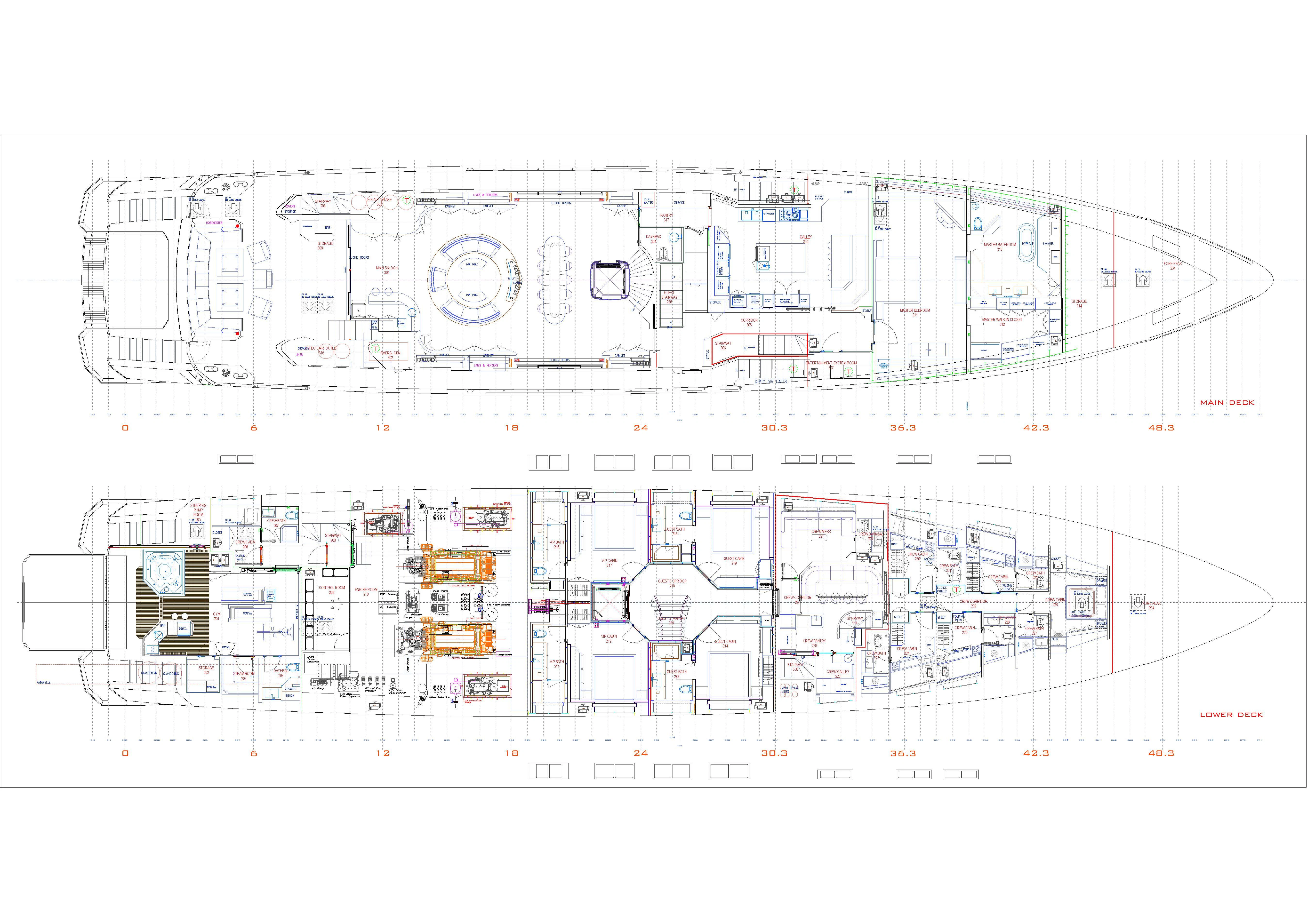 diagram aboard BABA'S Yacht for Sale