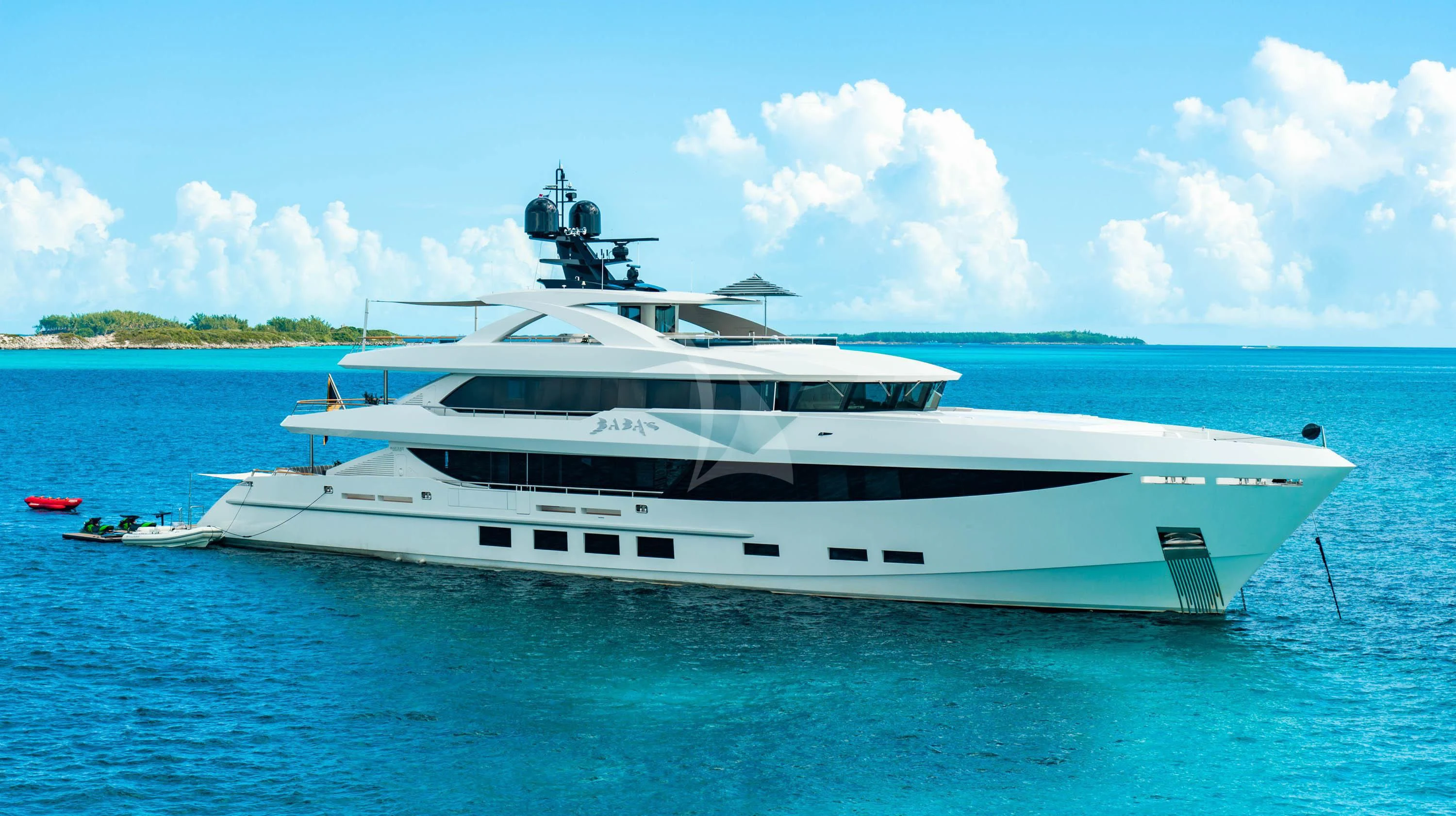 a yacht in the water aboard BABA'S Yacht for Sale