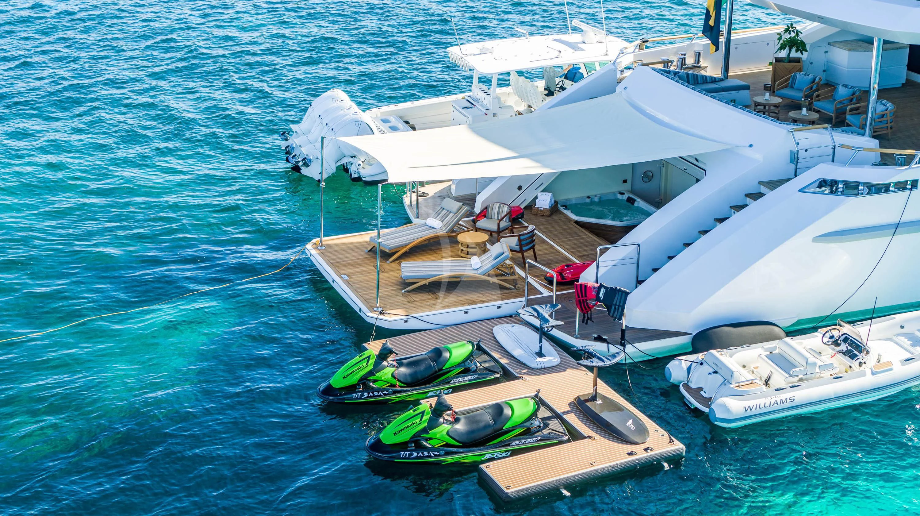a boat on the water aboard BABA'S Yacht for Sale