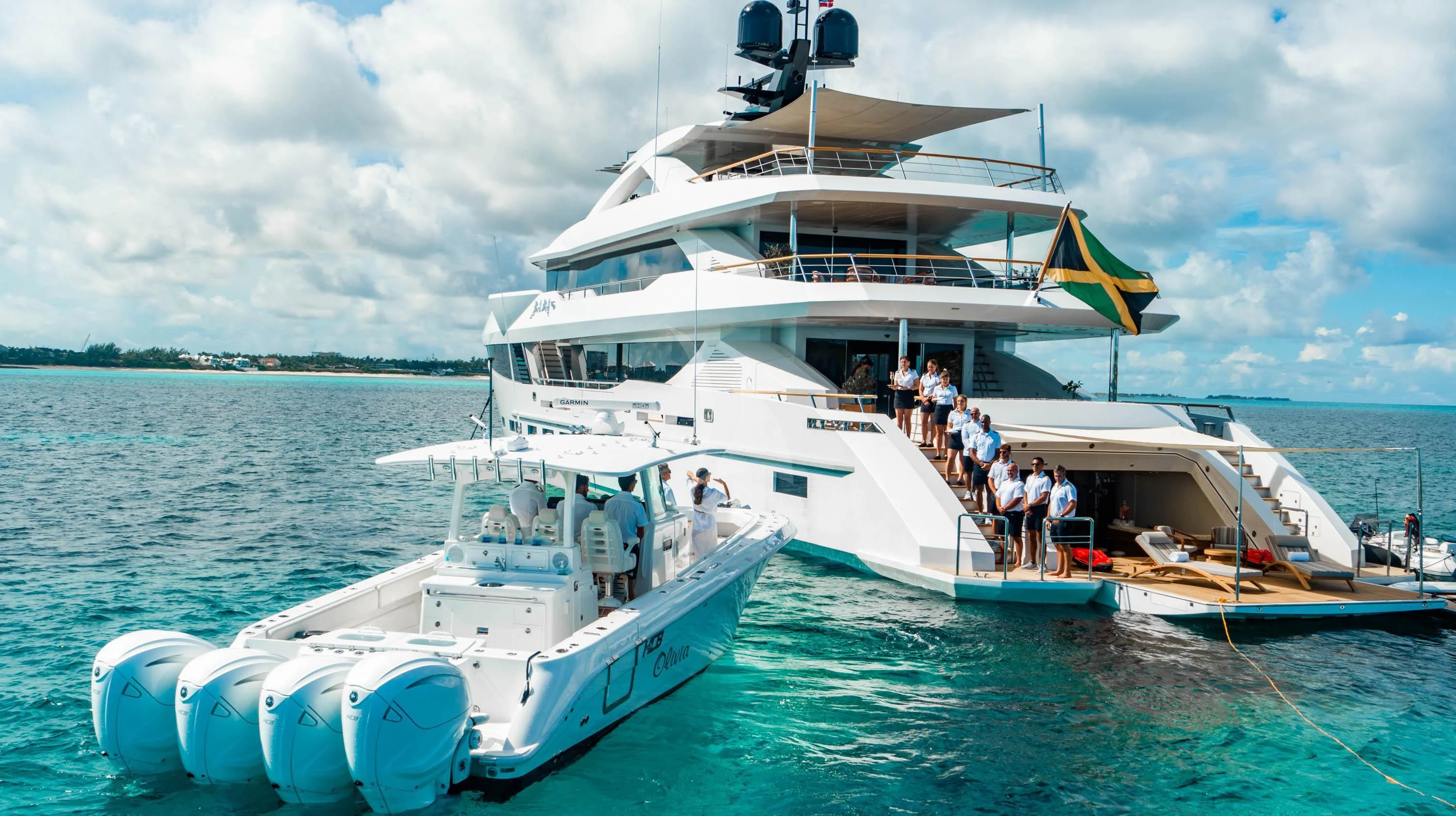 a boat with people on it aboard BABA'S Yacht for Sale