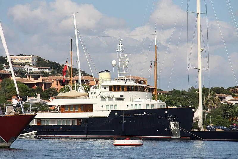 a large boat in the water aboard BYSTANDER Yacht for Sale