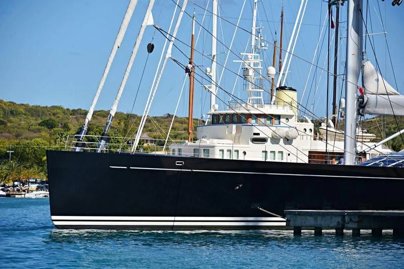 a large boat in the water aboard BYSTANDER Yacht for Sale