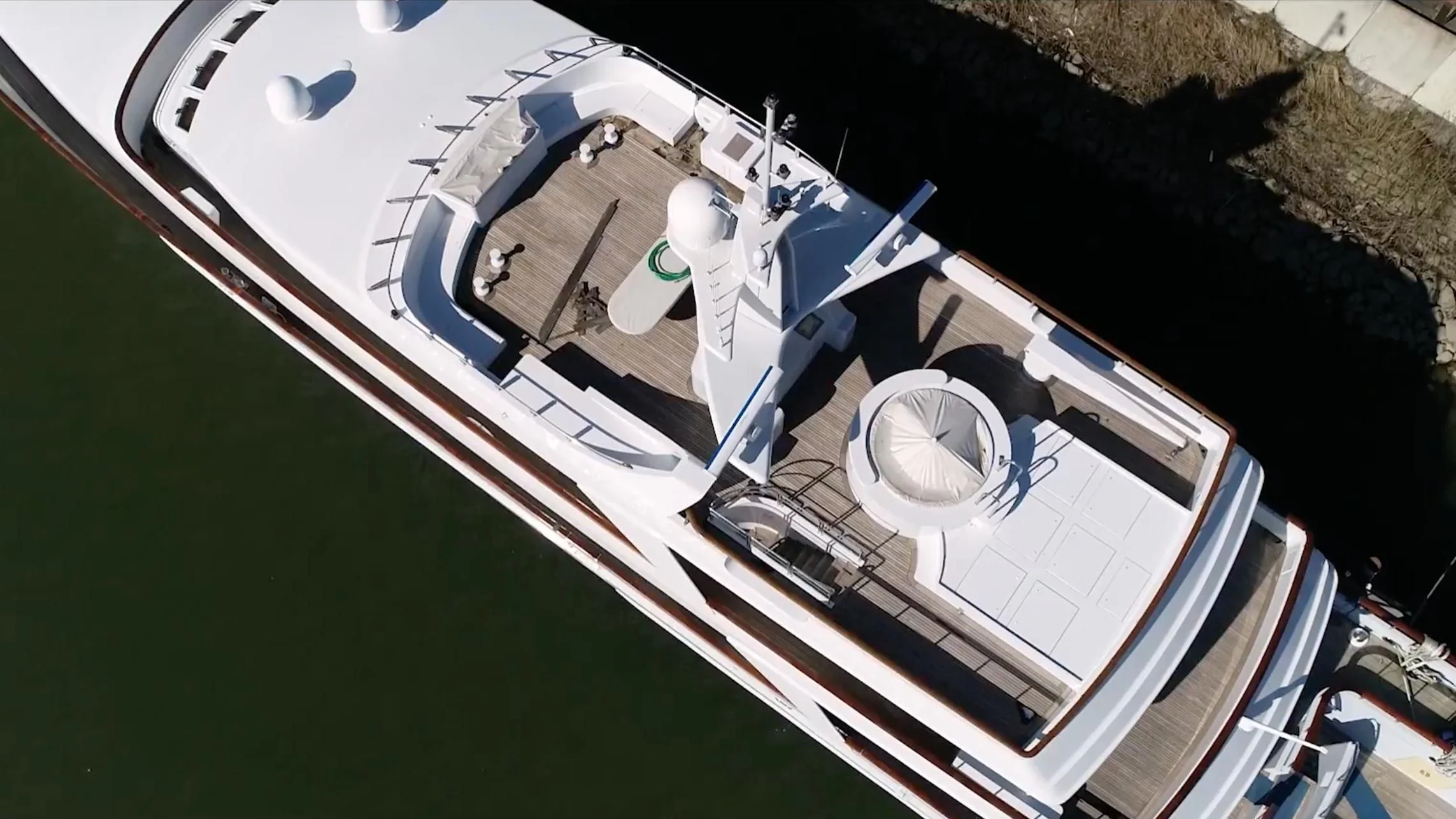 a satellite over a body of water aboard ANNA J Yacht for Sale