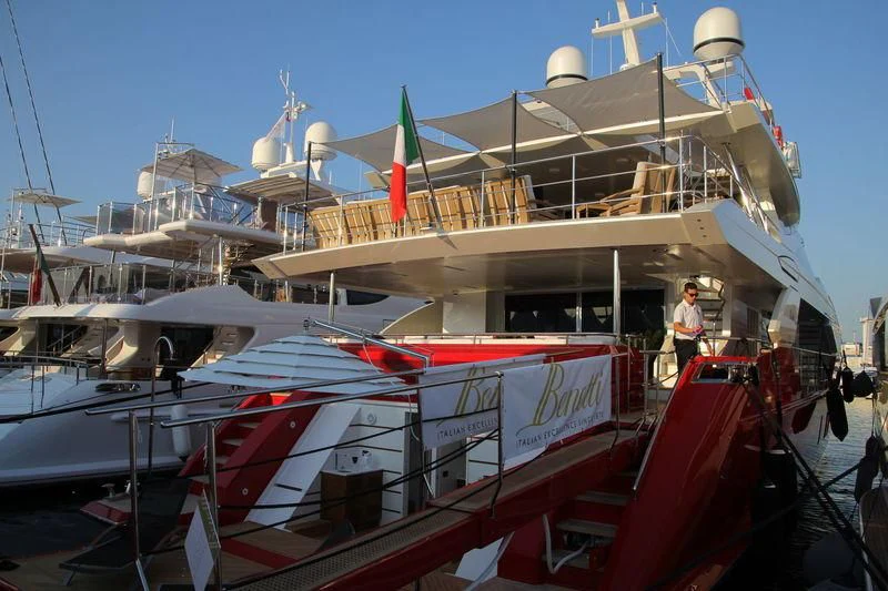 a boat docked at a pier aboard HAPPY D Yacht for Sale