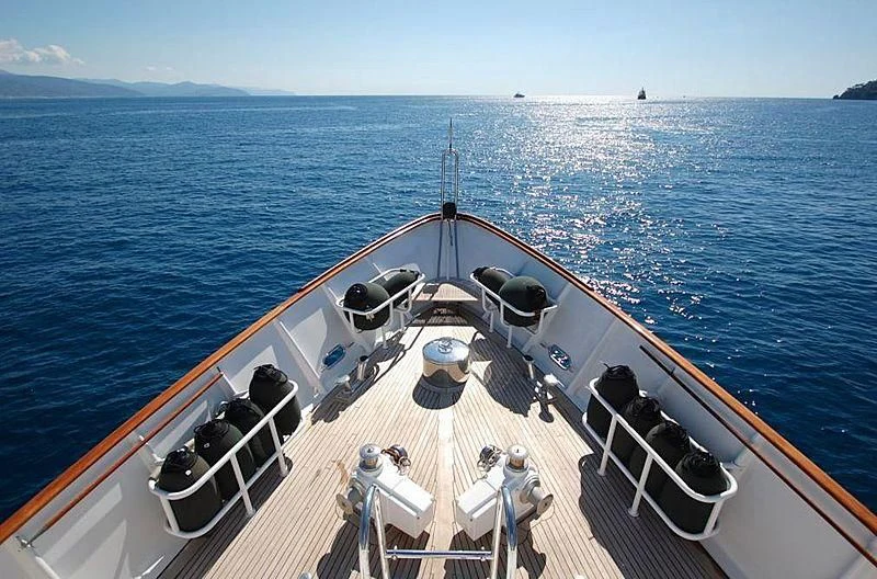 a boat on the water aboard CURIOSITY Yacht for Sale