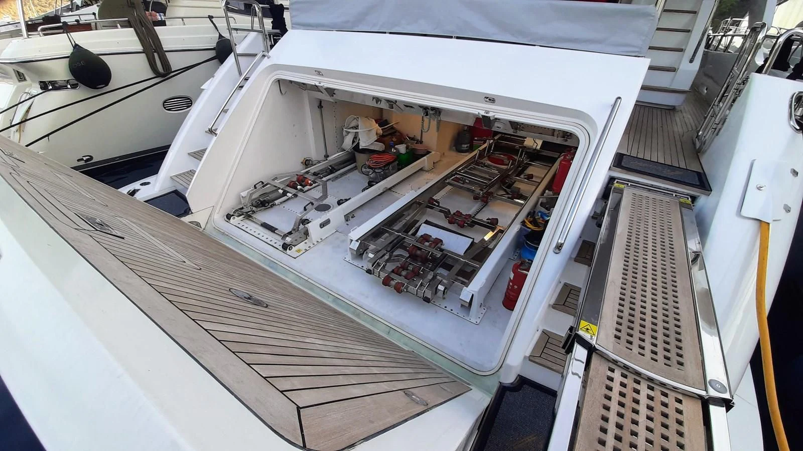 a large white machine aboard SEA BEAR Yacht for Sale