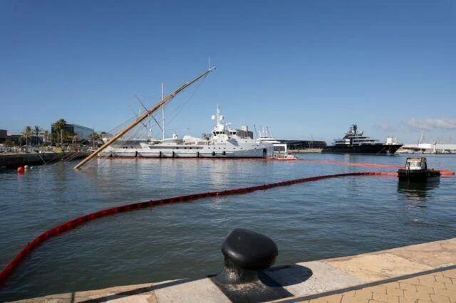 a red and blue boat on water aboard ELEONORA E Yacht for Sale