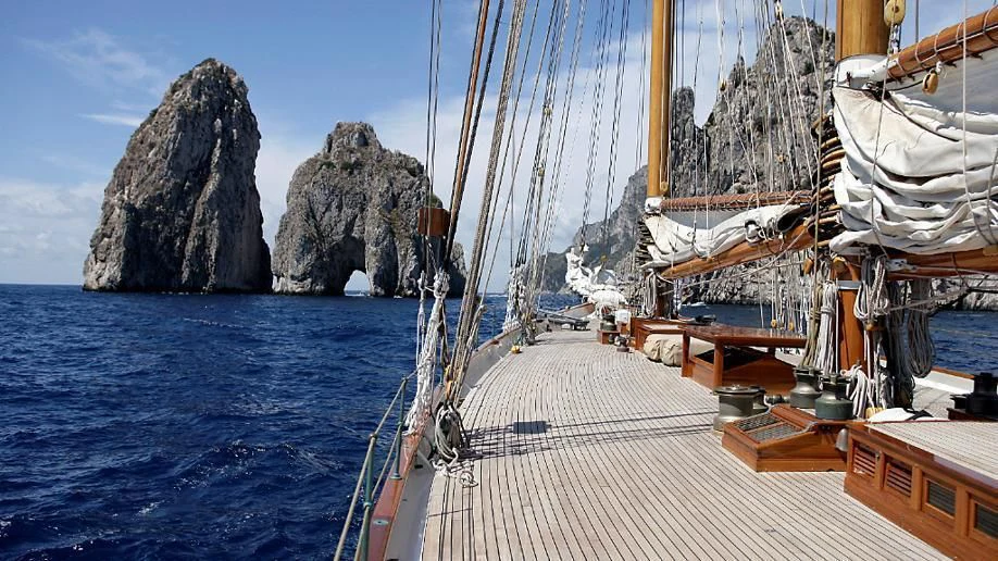 a boat on the water aboard ELEONORA E Yacht for Sale