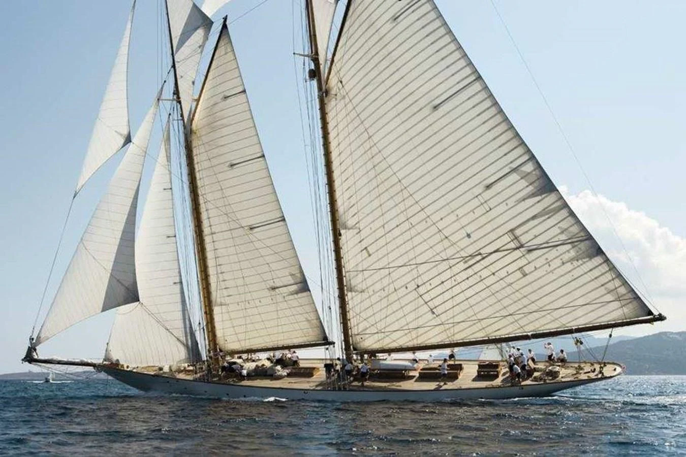 a group of people sailing on a boat aboard ELEONORA E Yacht for Sale