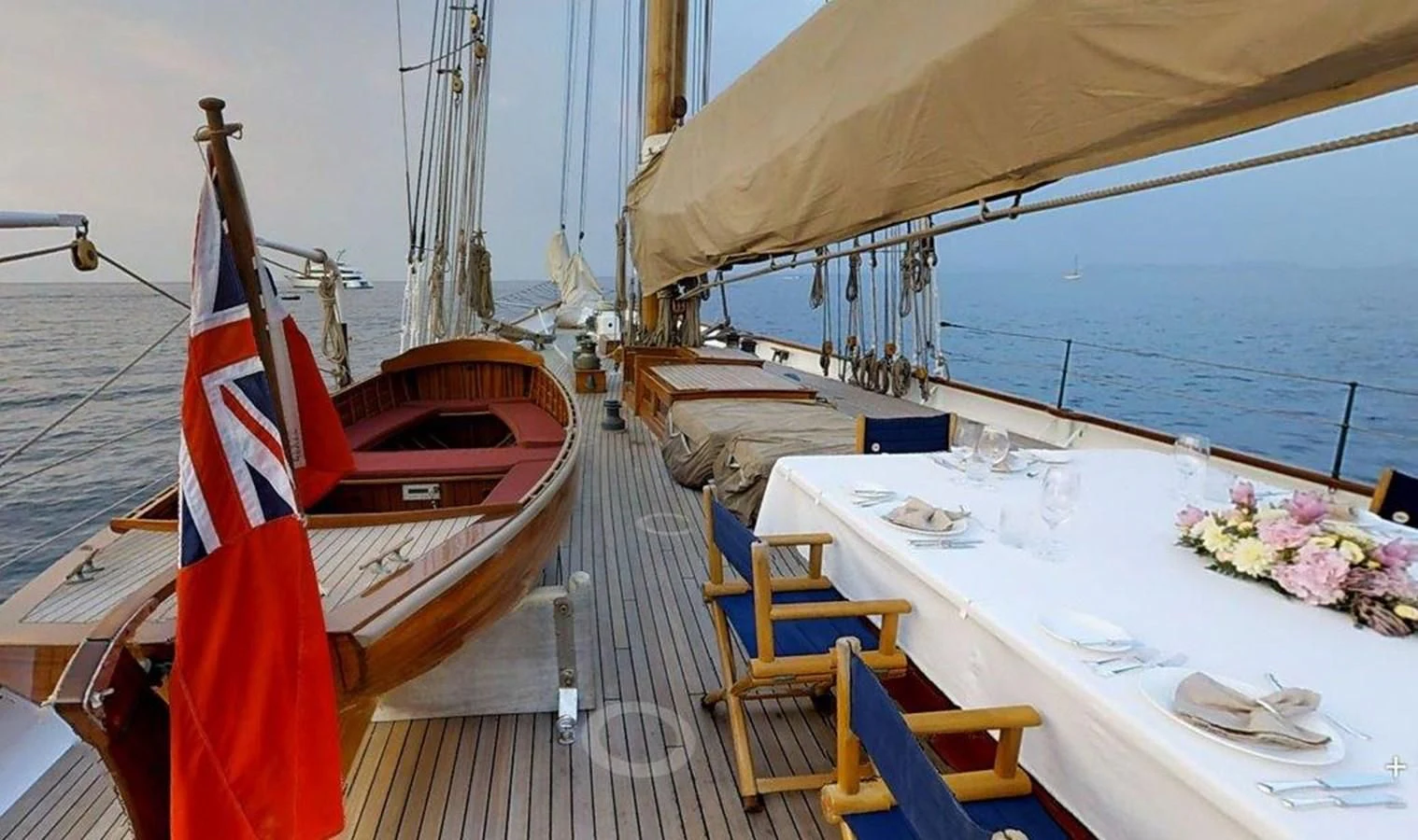 a boat on a deck aboard ELEONORA E Yacht for Sale