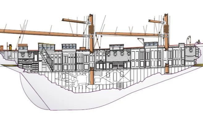a sketch of a building aboard ELEONORA E Yacht for Sale