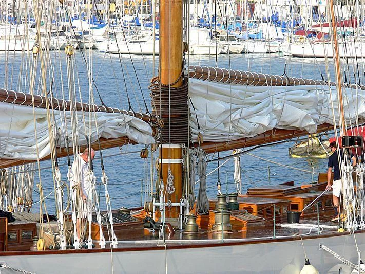 a boat with many sails aboard ELEONORA E Yacht for Sale