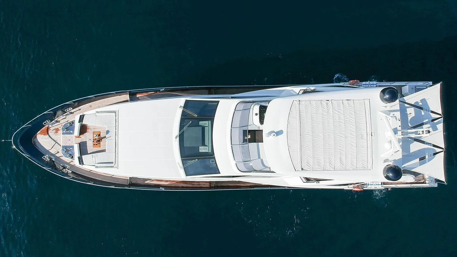 a space ship in the water aboard SOLSTICE Yacht for Sale