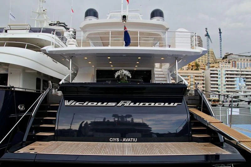 a large white boat aboard SOLSTICE Yacht for Sale