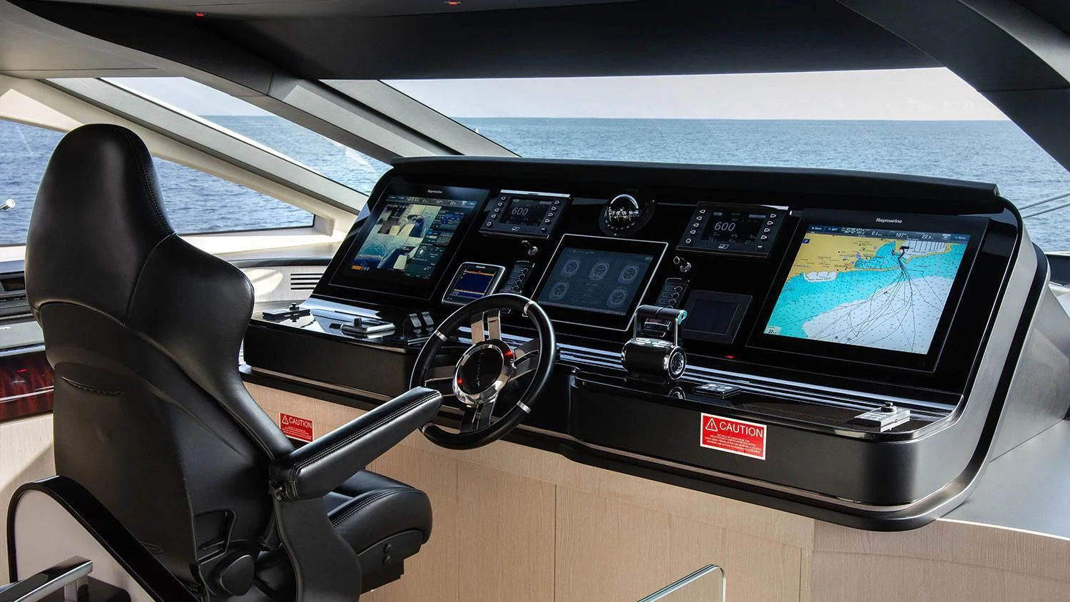 inside of a car aboard SOLSTICE Yacht for Sale