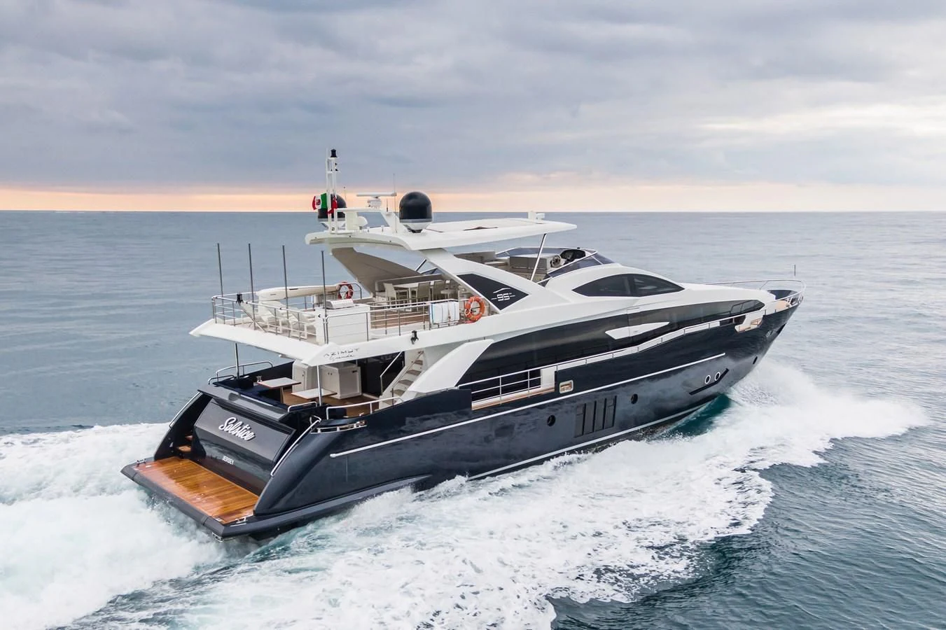 a boat on the water aboard SOLSTICE Yacht for Sale