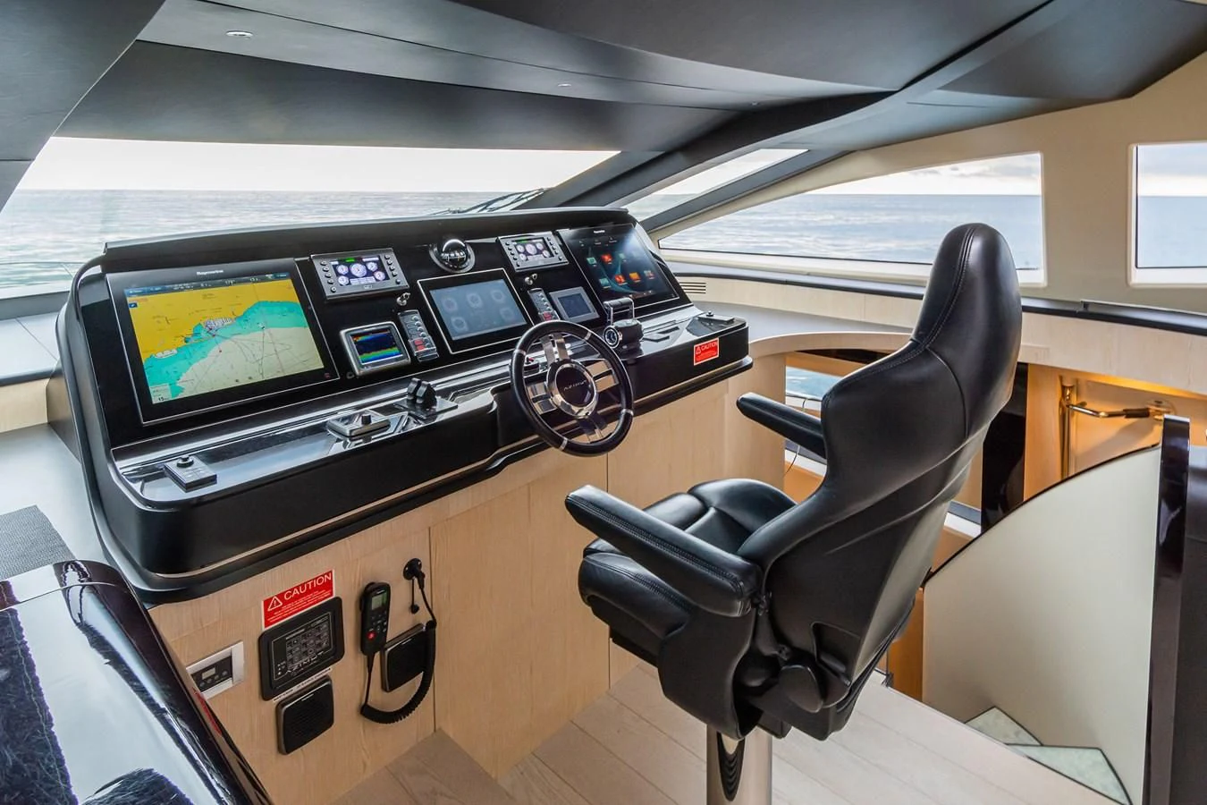 a car with a screen and buttons aboard SOLSTICE Yacht for Sale