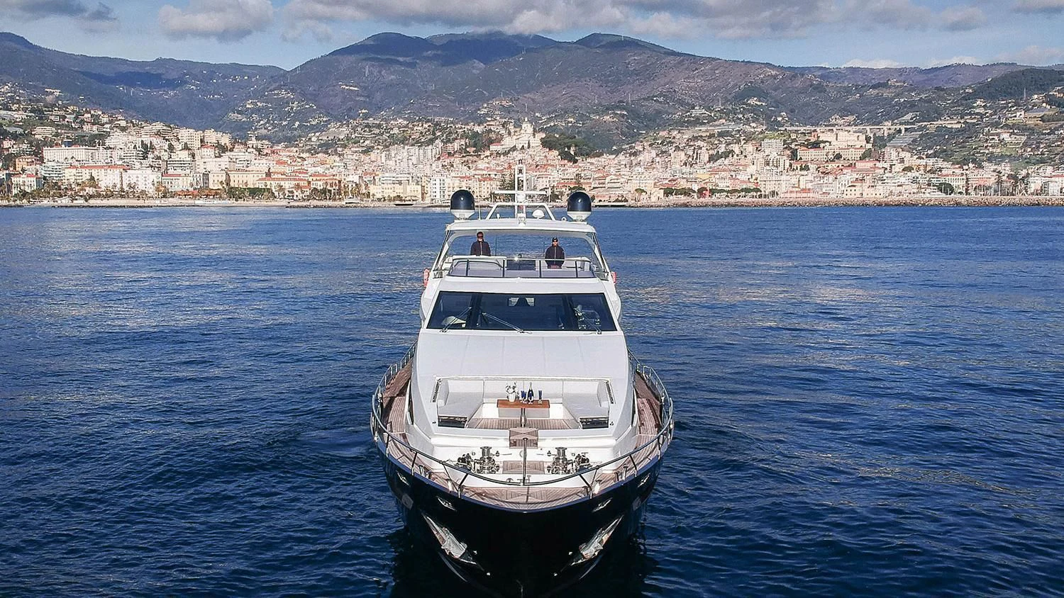 a boat in the water aboard SOLSTICE Yacht for Sale