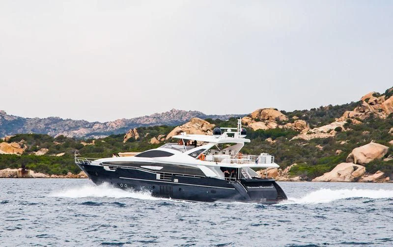 a boat on the water aboard SOLSTICE Yacht for Sale