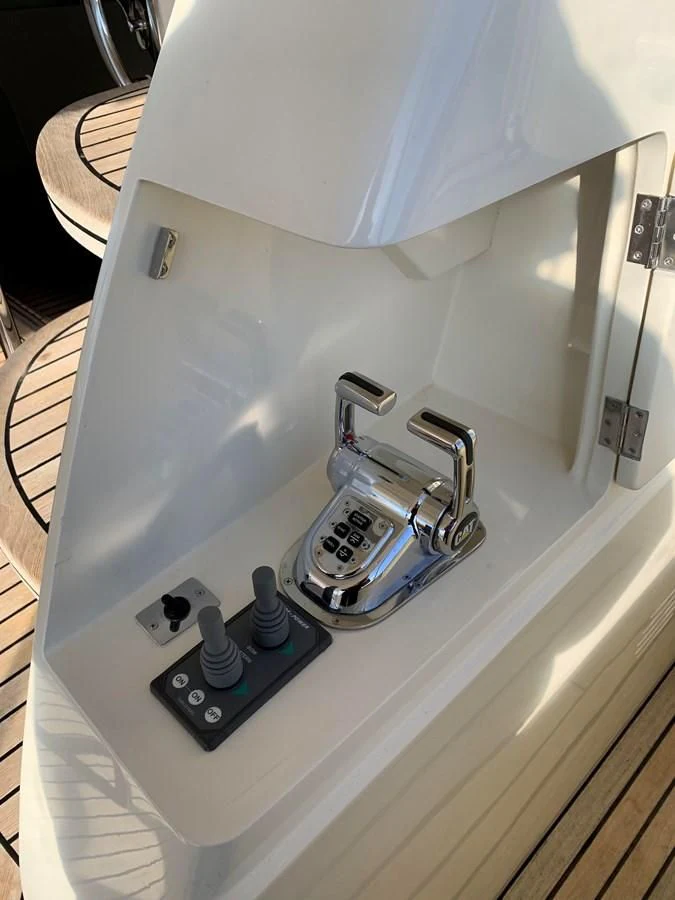 a white rectangular object with a silver handle aboard TAKEN TIME II Yacht for Sale