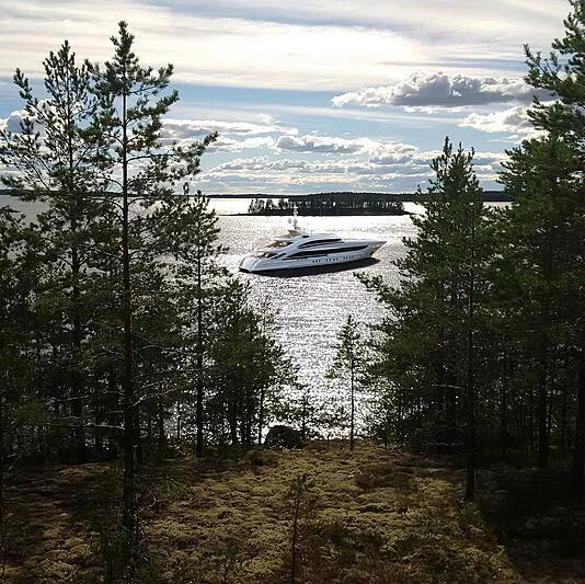 a boat on the water aboard CINDERELLA NOEL IV Yacht for Sale