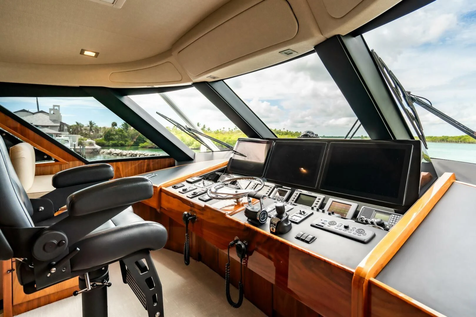 inside of a car aboard FRIGATE Yacht for Sale