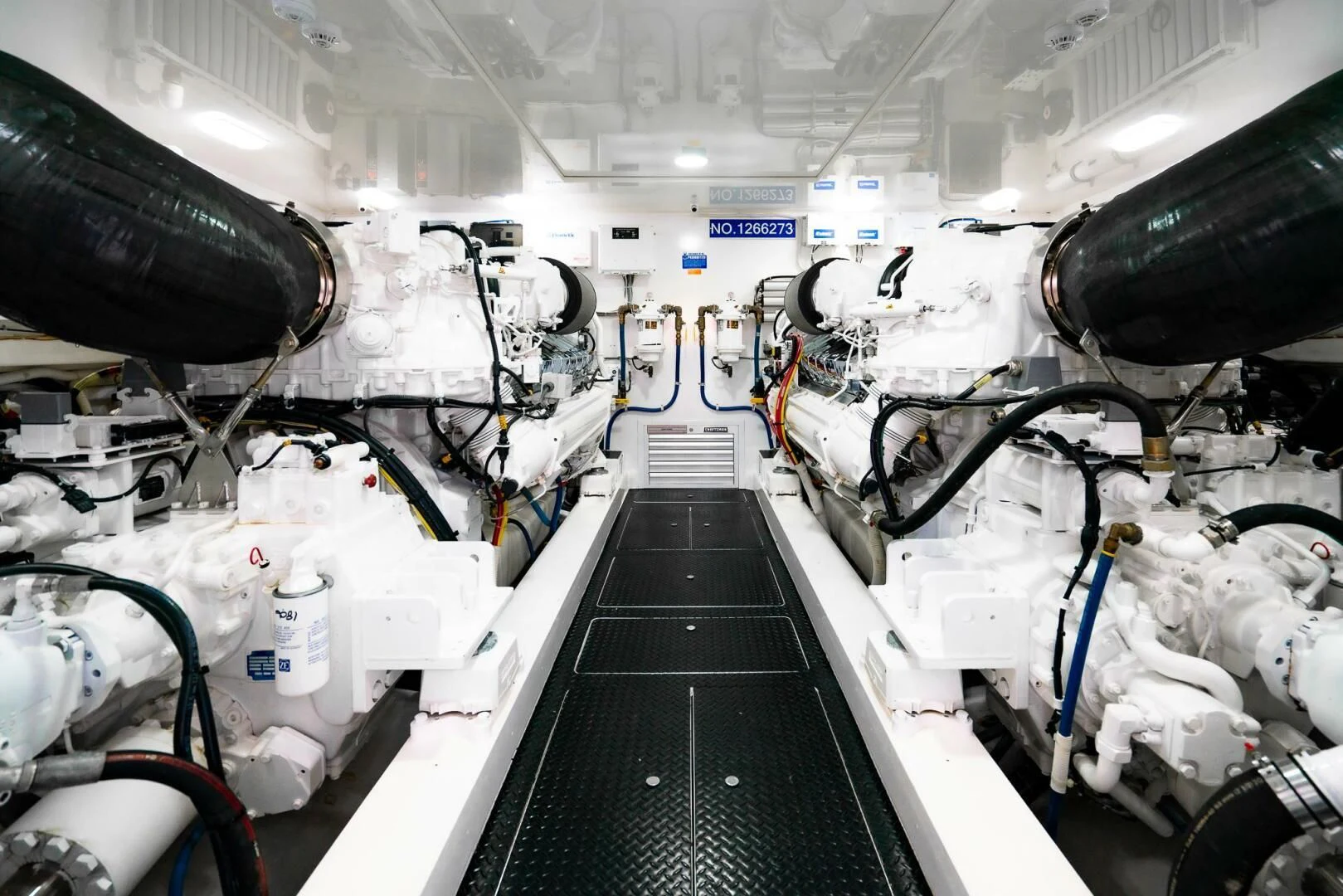 a large machine inside a room aboard FRIGATE Yacht for Sale