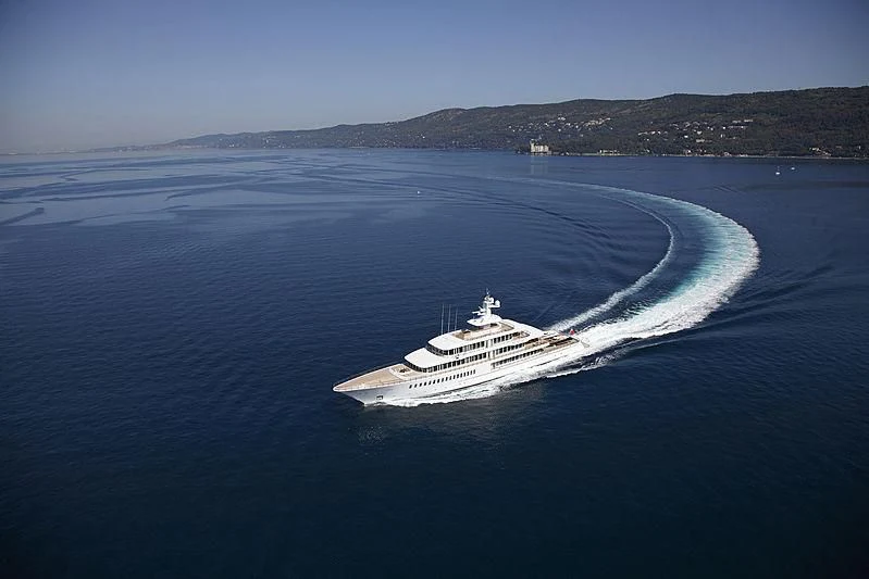 a ship in the water aboard MUSASHI Yacht for Sale