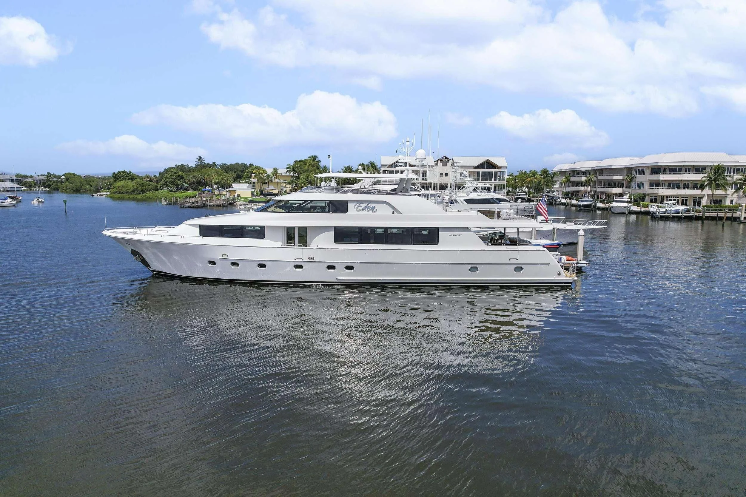 a boat in the water aboard EDEN Yacht for Sale