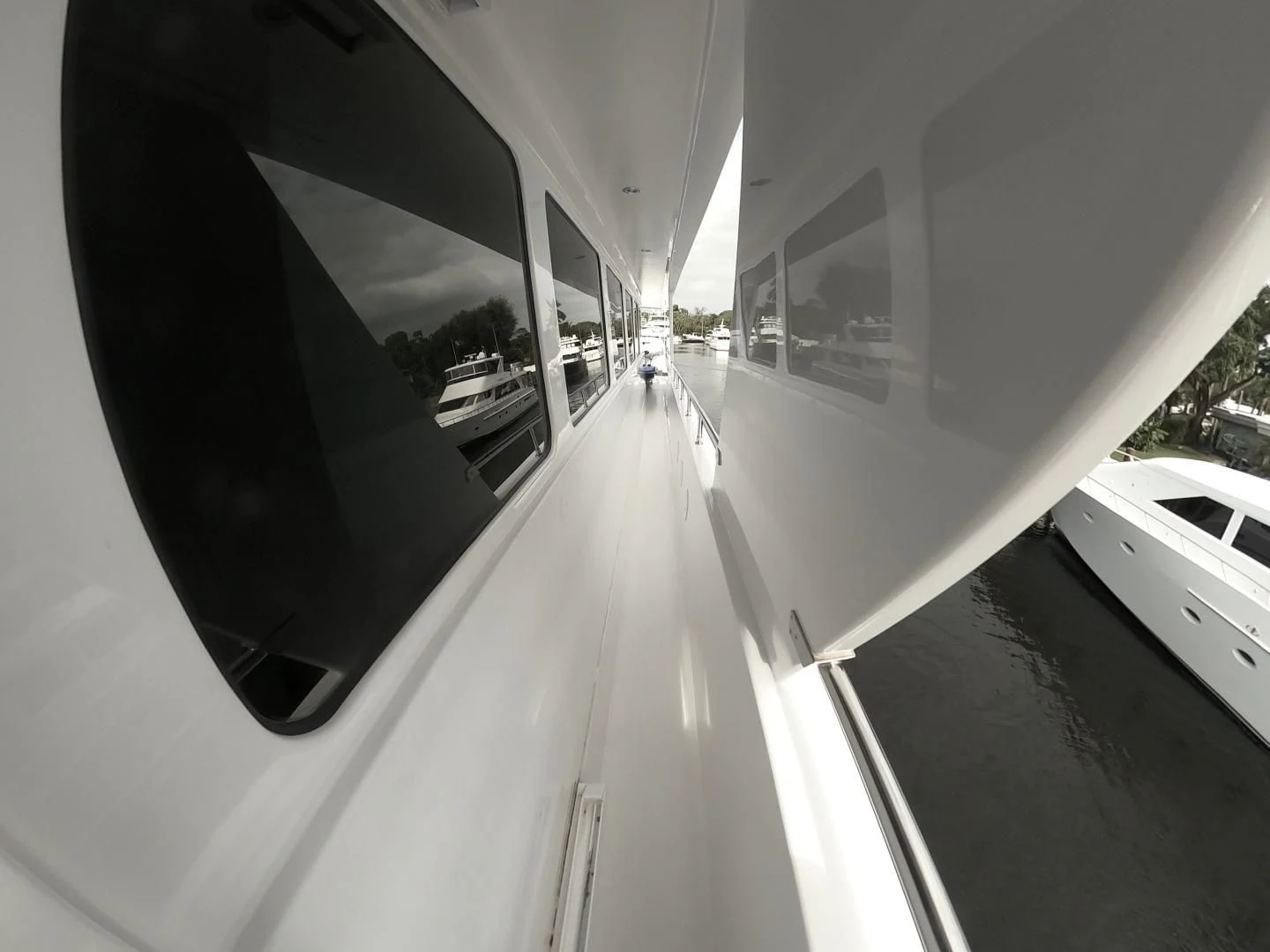 a view of a street from a balcony aboard SEAS THE DAY Yacht for Sale