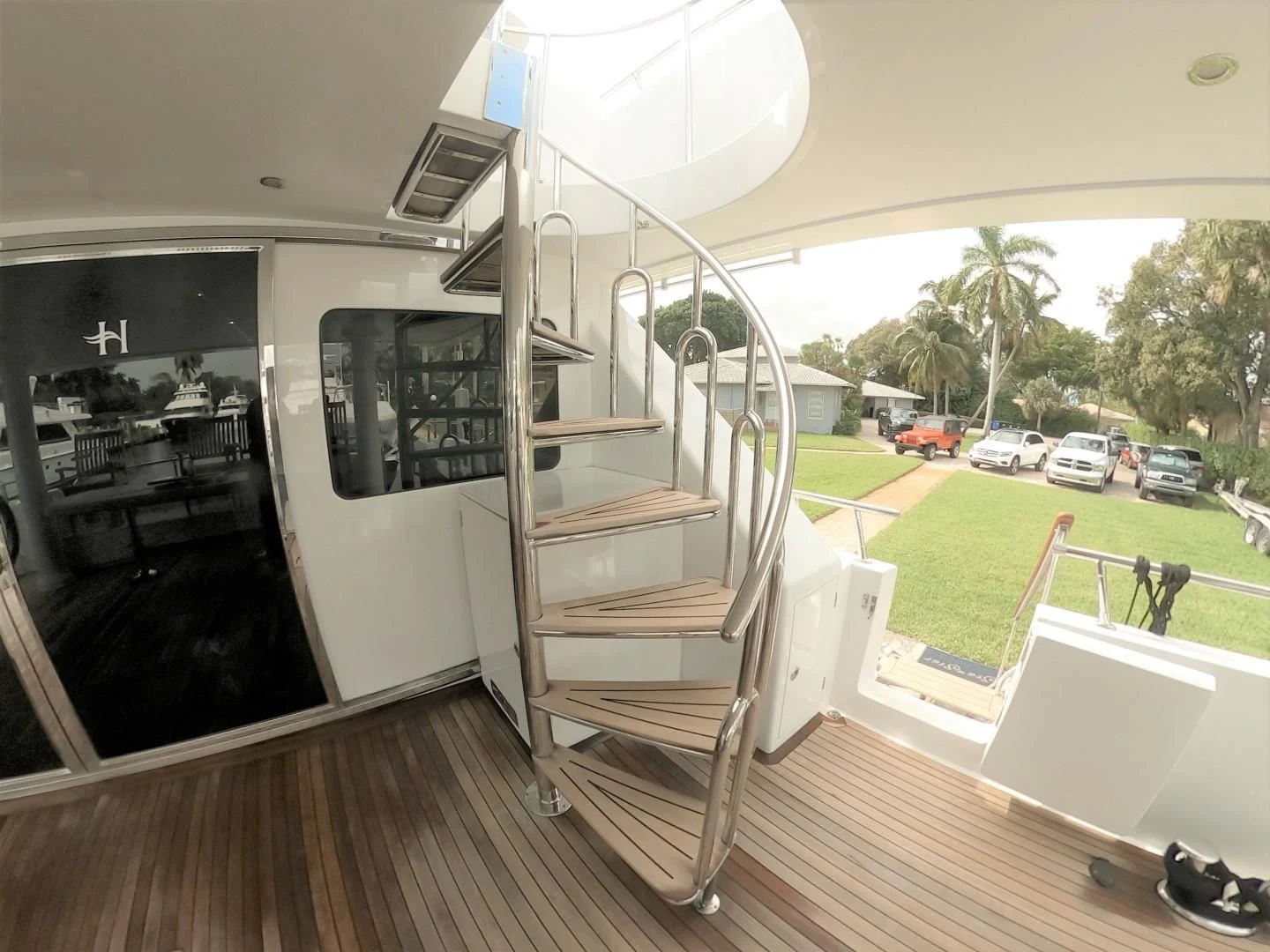 a ladder on a deck aboard SEAS THE DAY Yacht for Sale