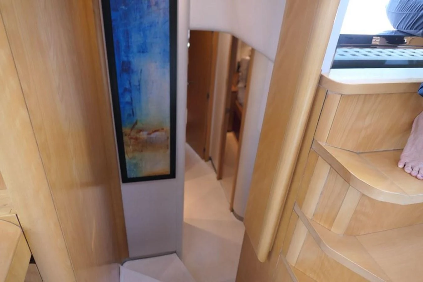 a room with a window and a desk aboard LA LUNA Yacht for Sale