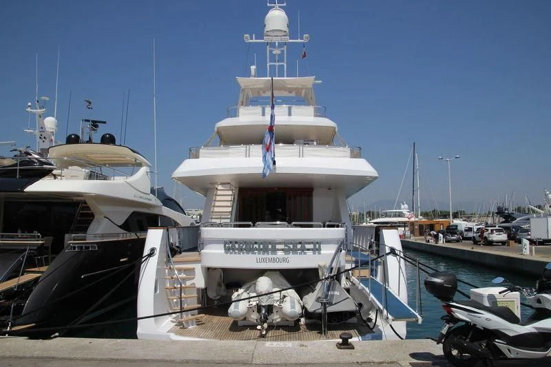 a boat docked at a pier aboard CAROLINE SEA II Yacht for Sale