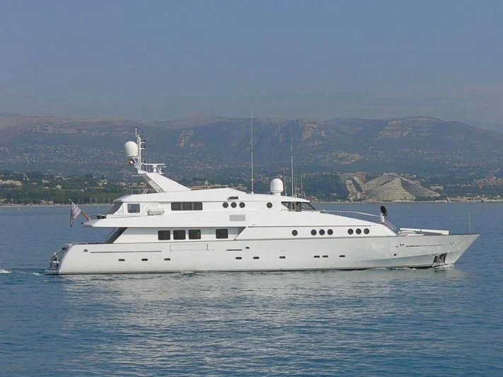 a white yacht in the water aboard CAROLINE SEA II Yacht for Sale