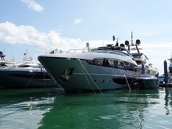 a couple of boats are parked in the water aboard IRON GRYPHON Yacht for Sale