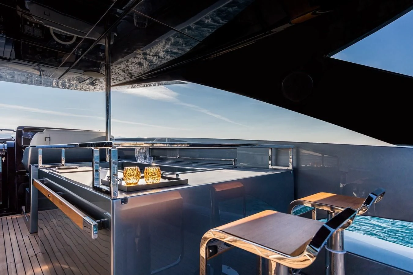 a large metal object on a metal bar aboard IRON GRYPHON Yacht for Sale