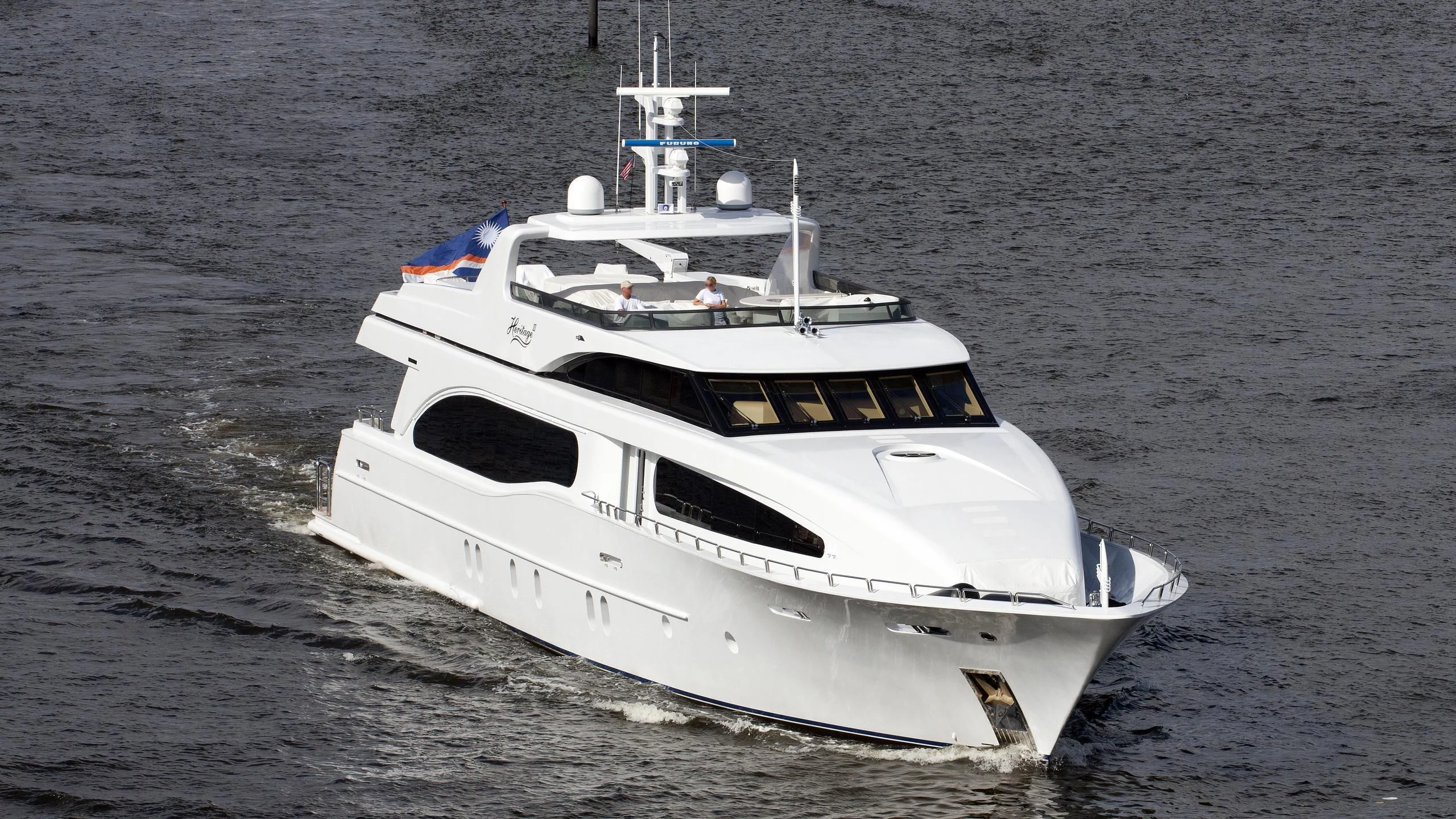 a white yacht on the water aboard CAMILLE Yacht for Sale