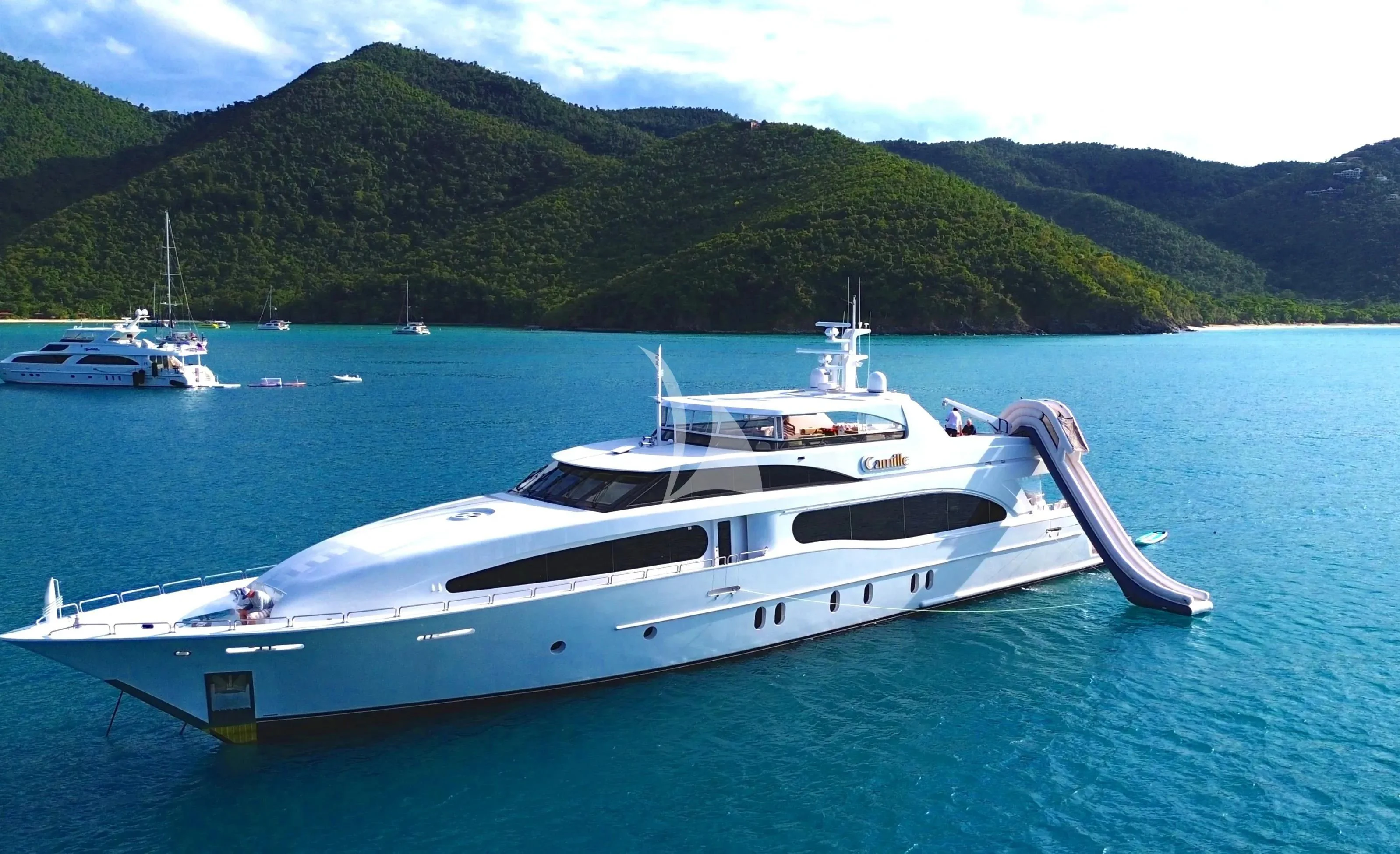 a boat in the water aboard CAMILLE Yacht for Sale
