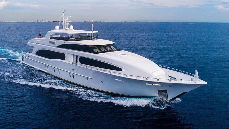 a white yacht in the water aboard CAMILLE Yacht for Sale