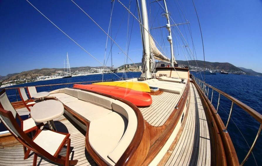 a boat on the water aboard ESTRELLA DE MAR Yacht for Sale