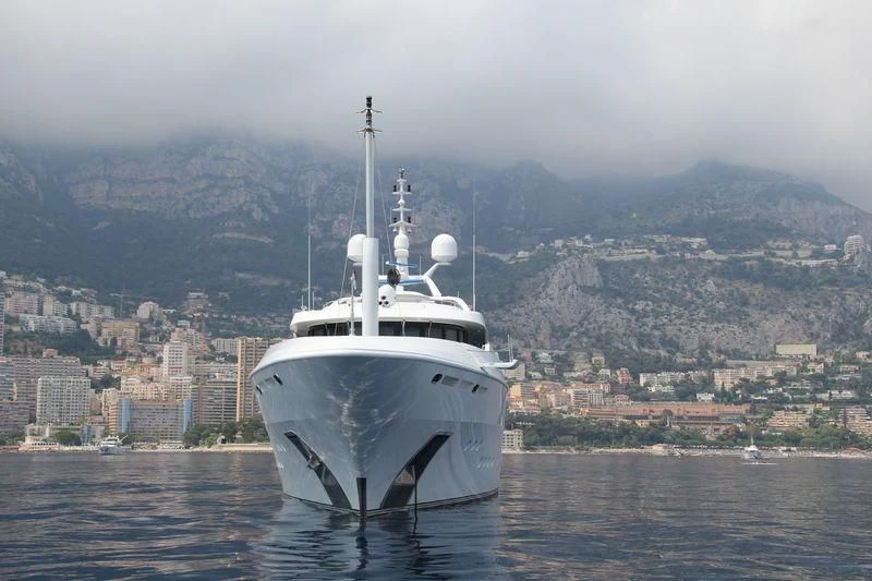a boat in the water aboard LA BLANCA Yacht for Sale