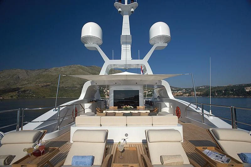 a boat on the water aboard LA BLANCA Yacht for Sale