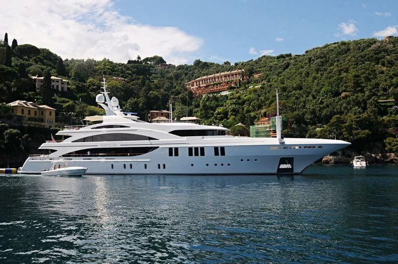 a boat in the water aboard LA BLANCA Yacht for Sale