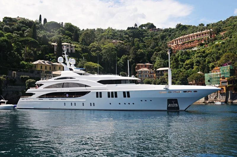 a boat in the water aboard LA BLANCA Yacht for Sale